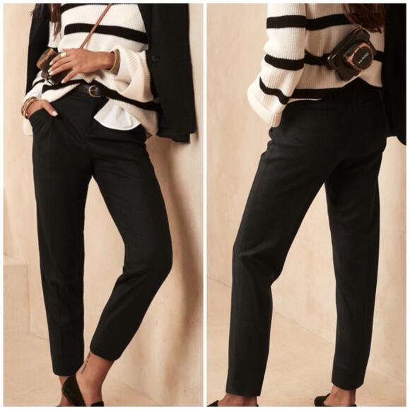 Banana Republic Pants - Banana Republic Petite Pleated Wool Blend Pant Black 4